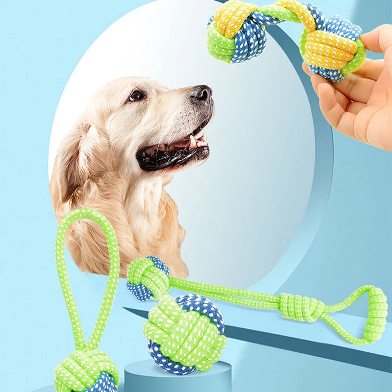 Interactive Cotton Rope Dog Toys - Fun & Dental Care