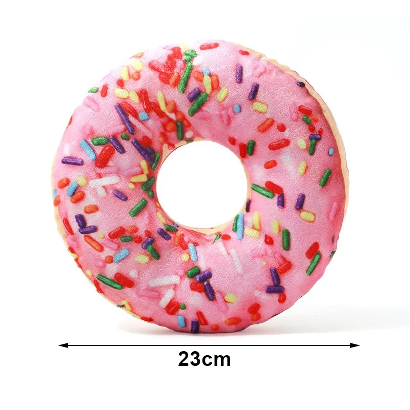 Irresistible Plush Pizza & Doughnut Dog Chew Toys