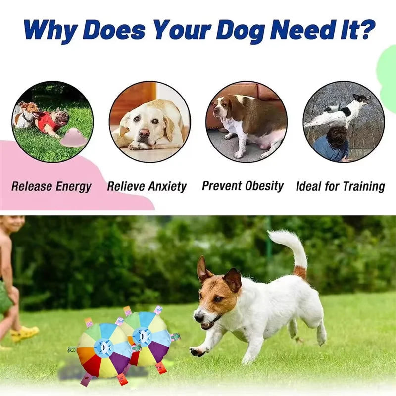 Vibrant Plush Flying Saucer Dog Toy with Bell