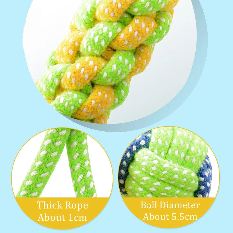 Interactive Cotton Rope Dog Toys - Fun & Dental Care