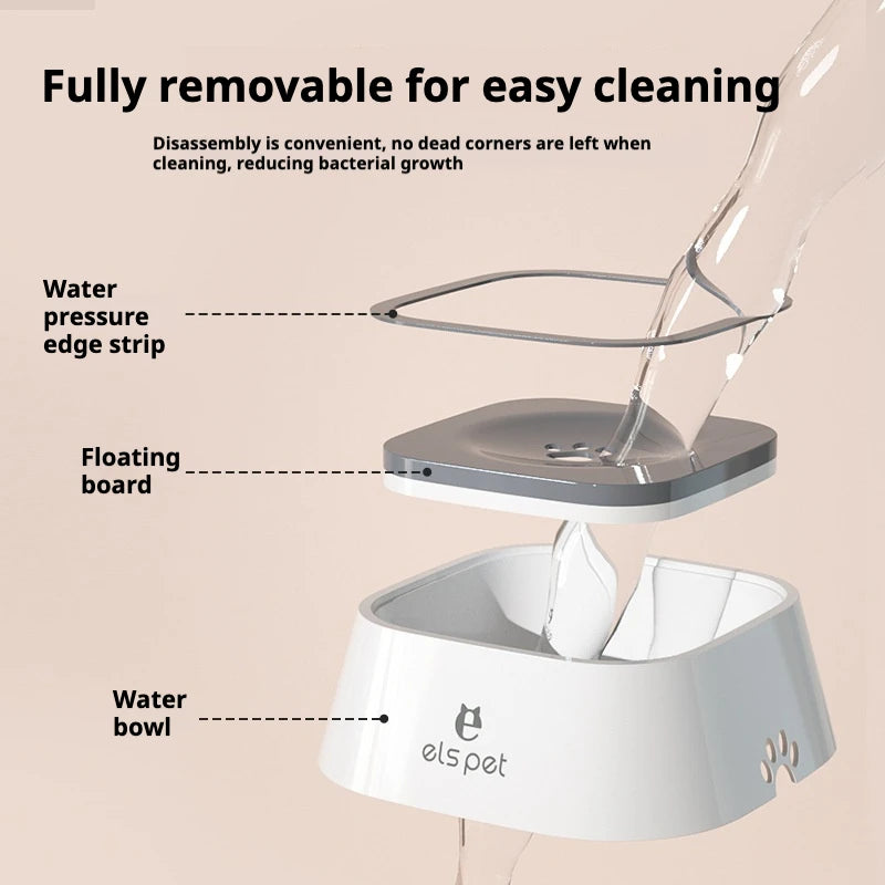 No Spill Dog Water Bowl with Floating Disk