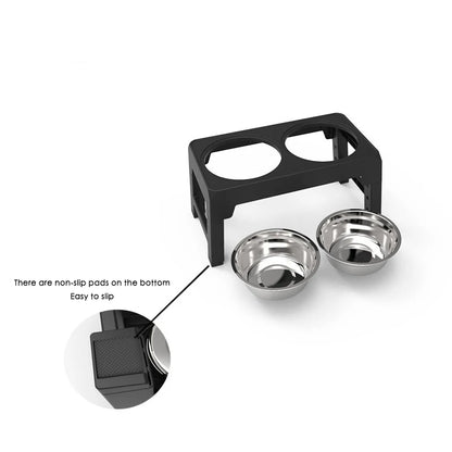 Adjustable Elevated Dog Feeder with Double Stainless Bowls