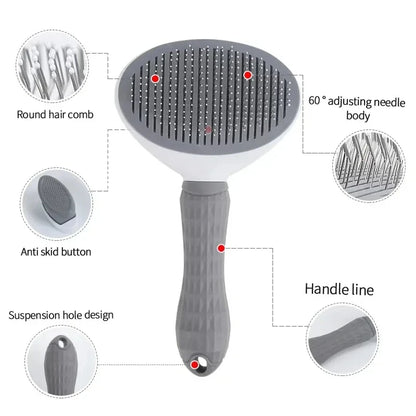 Self-Cleaning Pet Hair Remover Brush for Dogs & Cats