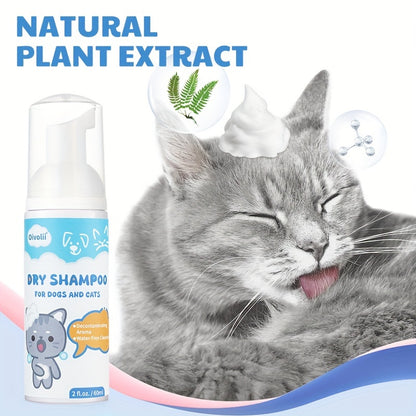 OIVOLII No-Rinse Waterless Dog & Shampoo - 2oz (60) Dry Bath Gel, Quick for Pets, Portable Bath Gel Suitable for Cats, Dogs, Pets - Waterless Washing, No Bathing Required