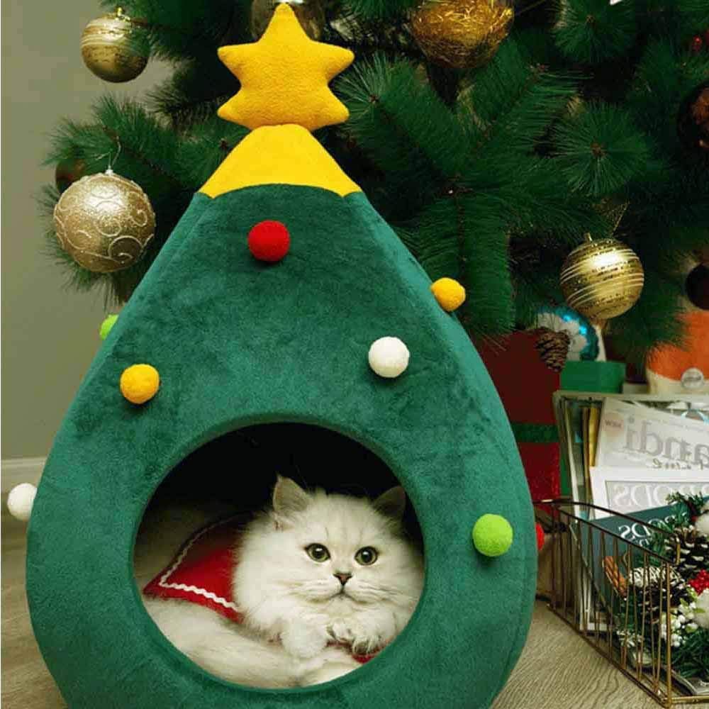 Christmas Tree Cat Bed