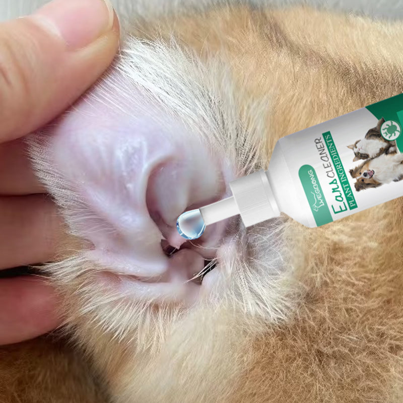 2pcs Pet Ear Cleaning Solution for Cats and Dogs | Gentle Removal of Ear Dirt, Cleans Ear Canals, Removes Debris, 2 X 60ml