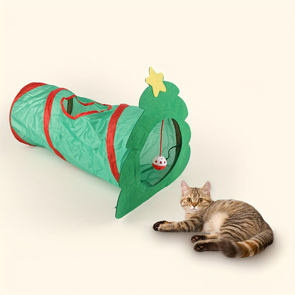 Christmas Cat Toy Tunnel Set - 21 Fun Pieces for Holiday Play!