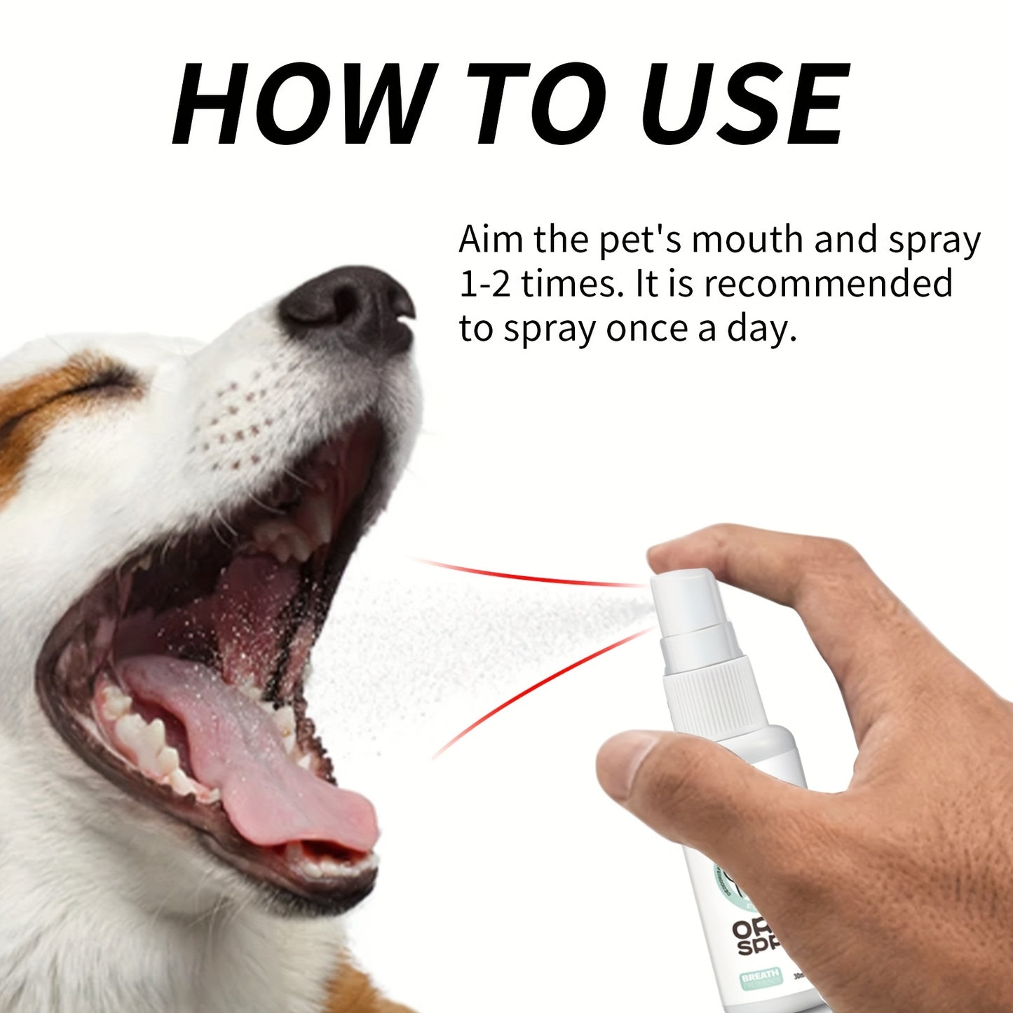 Spray oral para animais de estimação de 30 ml para cães e gatos - Refresca o hálito, limpa entre os dentes, fórmula baseada em plantas para remover odores, cuidados dentários para animais de estimação, refresca o hálito, cuidados dentários | Spray refrescante | Fórmula baseada em plantas