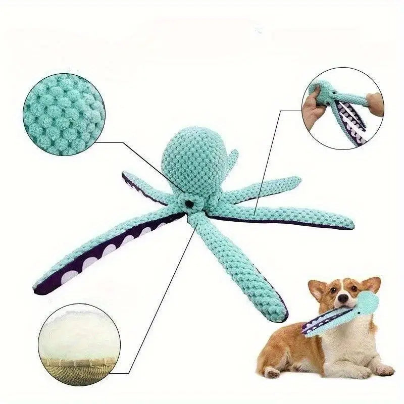 Interactive Octopus Plush Chew Toy for Dogs