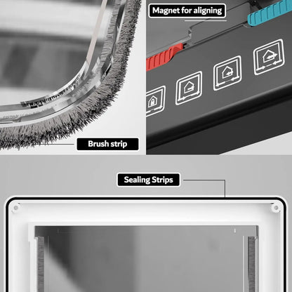 Smart Pet Door with 4-Way Locking for Cats and Dogs