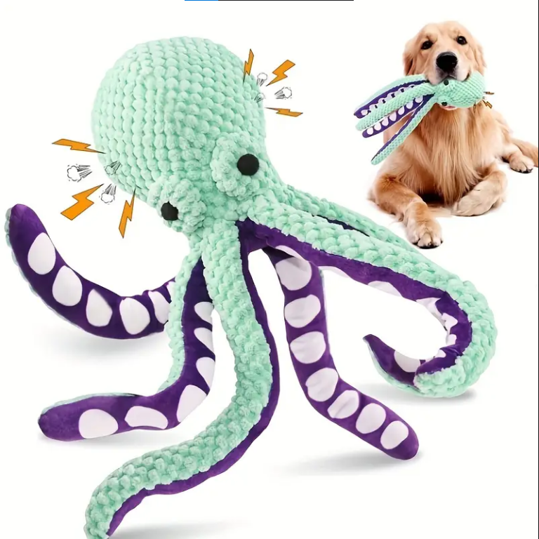Interactive Octopus Plush Chew Toy for Dogs