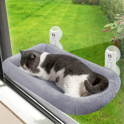 Foldable Cordless Cat Window Hammock Bed with Reversible Cover