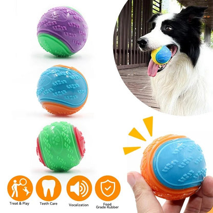 Interactive Squeaky Dog Ball for Teeth Cleaning