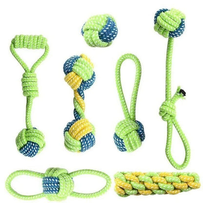 Interactive Cotton Rope Dog Toys - Fun & Dental Care