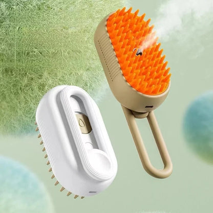 Electric Pet Cleaning Brush with Steam Spray & Massage