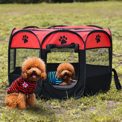 Portable Octagonal Pet Playpen with Breathable Mesh